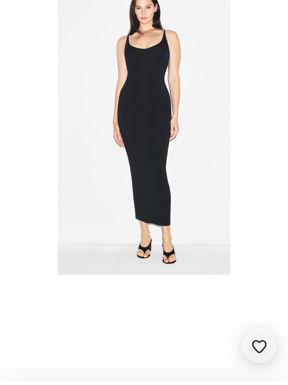 Skims Smooth Layers Scoop Neck Long Dress Obsidian Size XL NWT